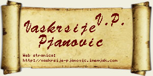 Vaskrsije Pjanović vizit kartica